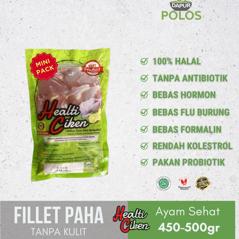 

Minipack Fillet Paha/Boneless Ayam Tanpa Kulit Probiotik Halal 450-500gr