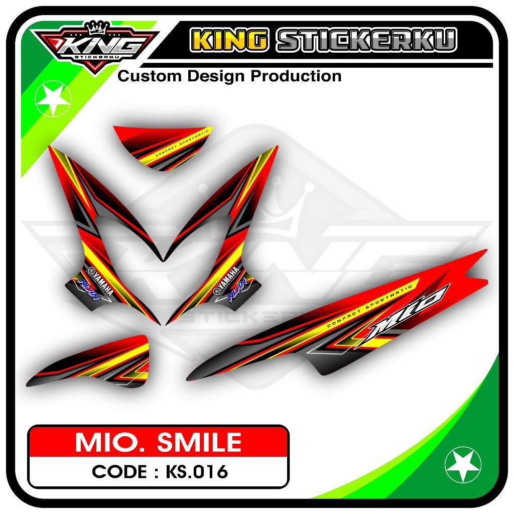 Stiker Mio Smile / Mio Sporty - Decal Sticker Striping Standar Mio Smile Motif Racing KS.16