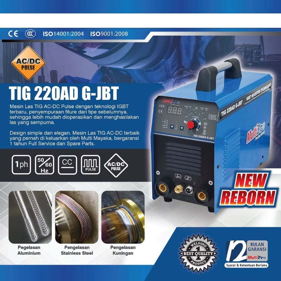 MULTIPRO TIG 220AD G-JBT - Mesin Las AC DC Besi Stainless Alumunium