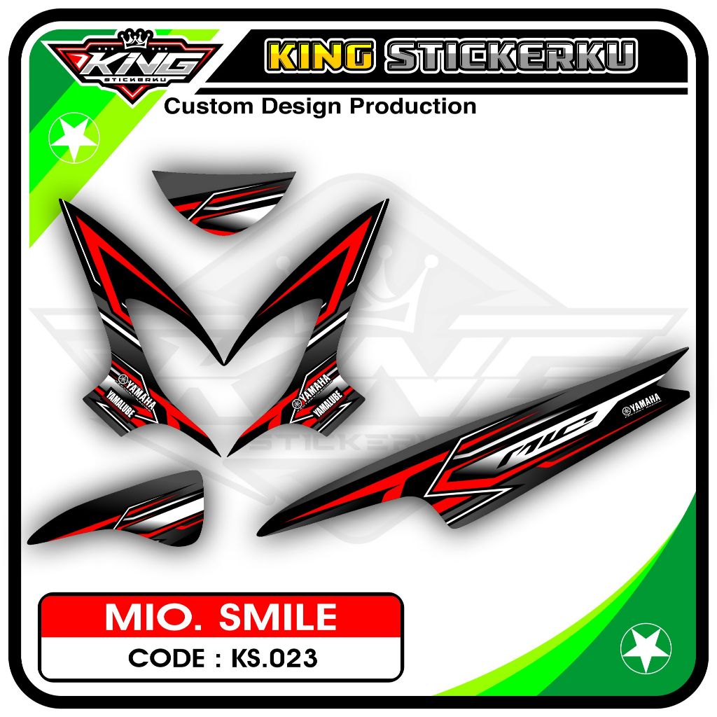 Stiker Mio Smile / Mio Sporty - Decal Sticker Striping Standar Mio Smile Motif Racing KS.23