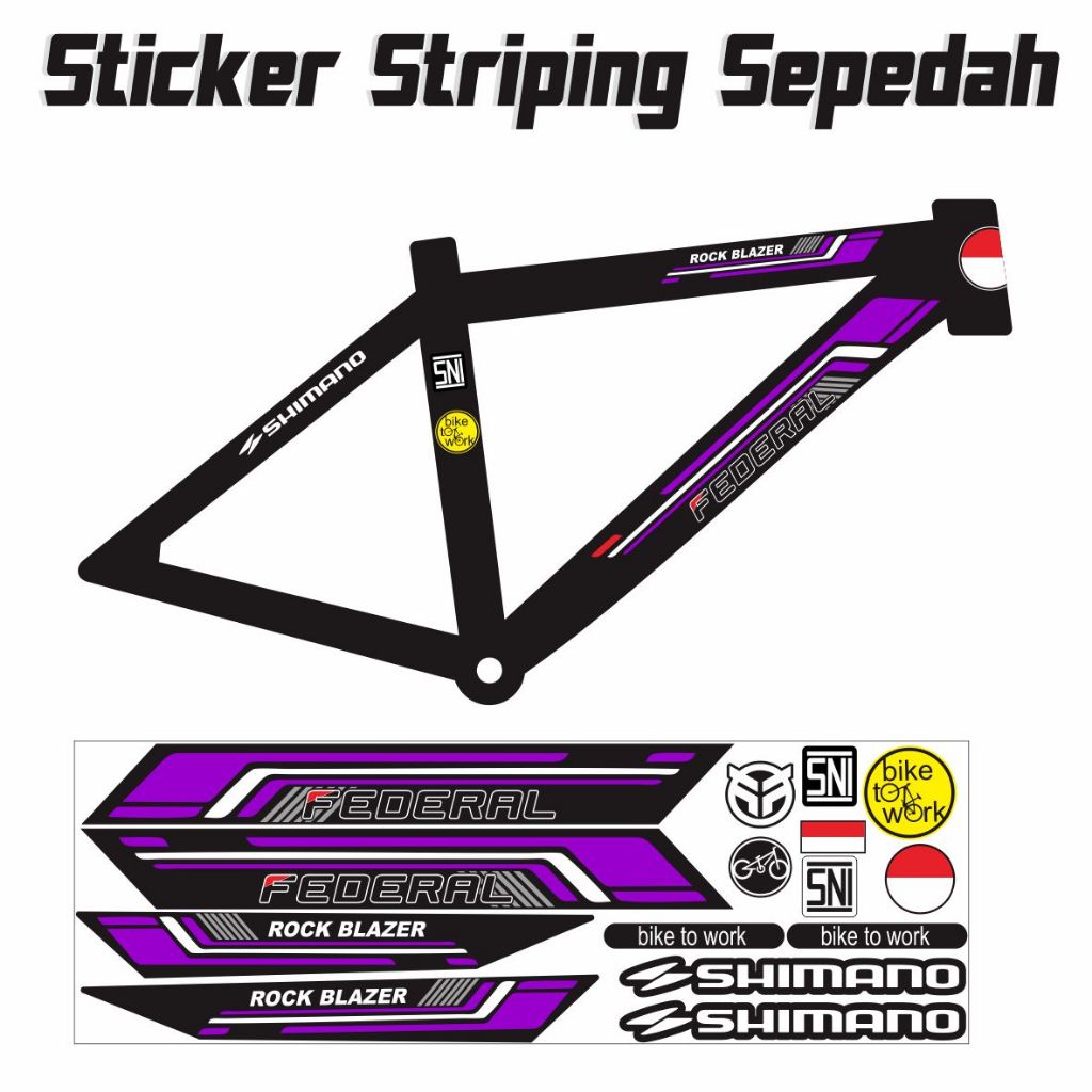 STIKER SEPEDAH FEDERAL MOTIF BARU STRIPING