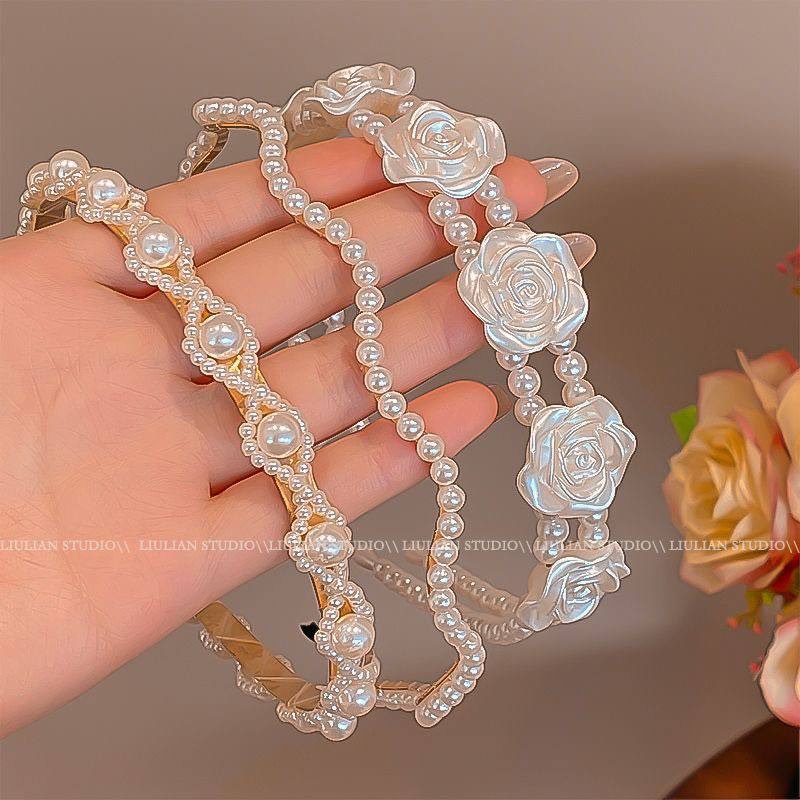 MK Store Bando Mutiara Korea Headband Wanita Bandana Aksesoris Rambut Bando Pearl Original Bandana M