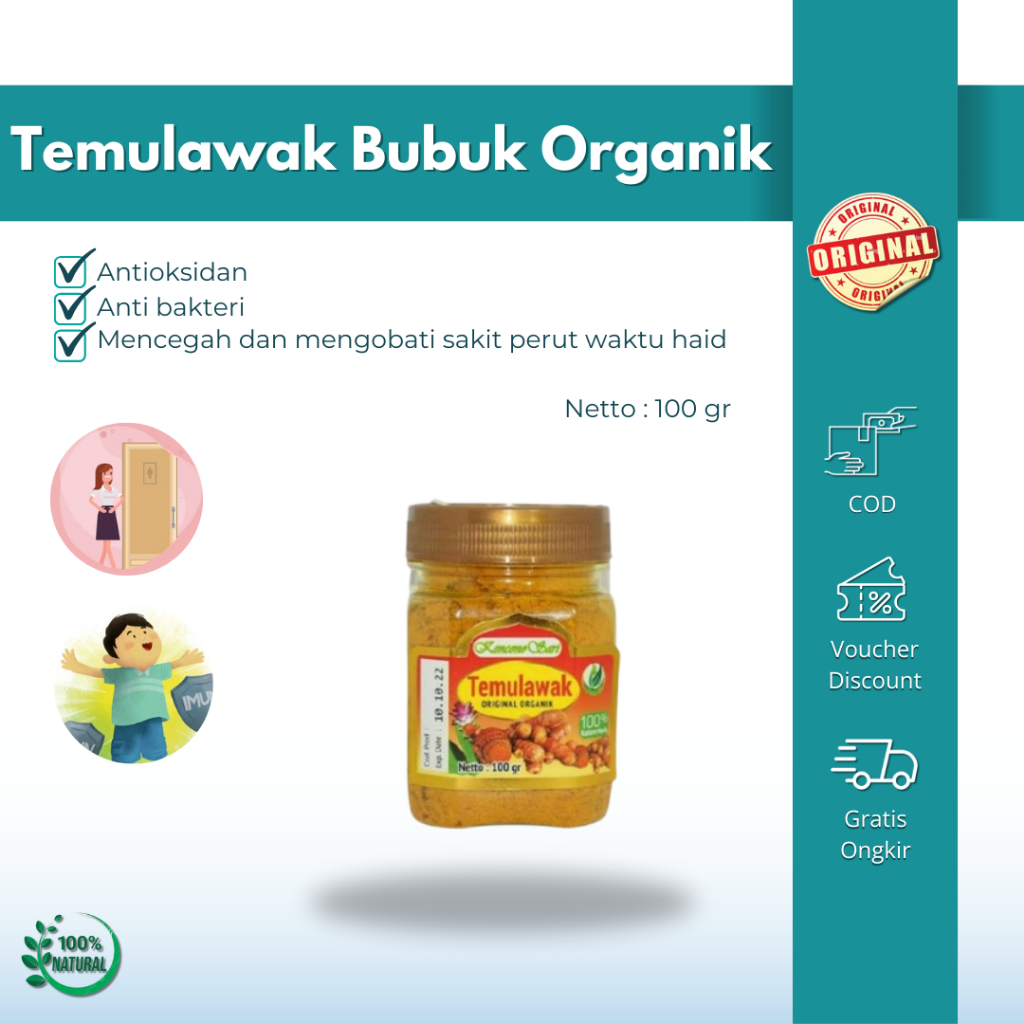 

Temulawak bubuk Organik Kencono Sari Asli 100% Original 100 gr dan 250 gr