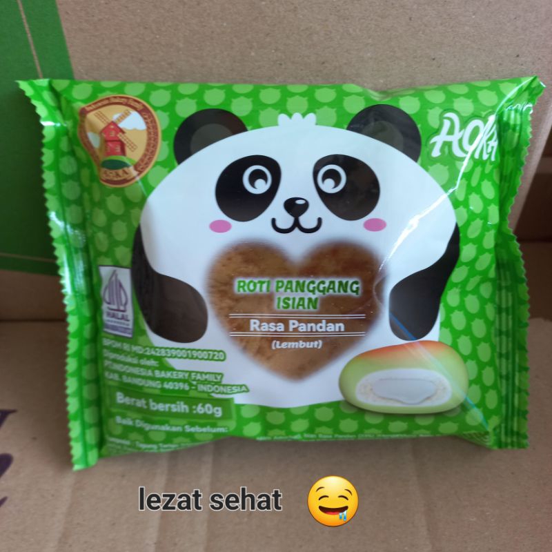 

Roti AOKA PANDA Panggang Isian Rasa Pandan 1pcs 60gram