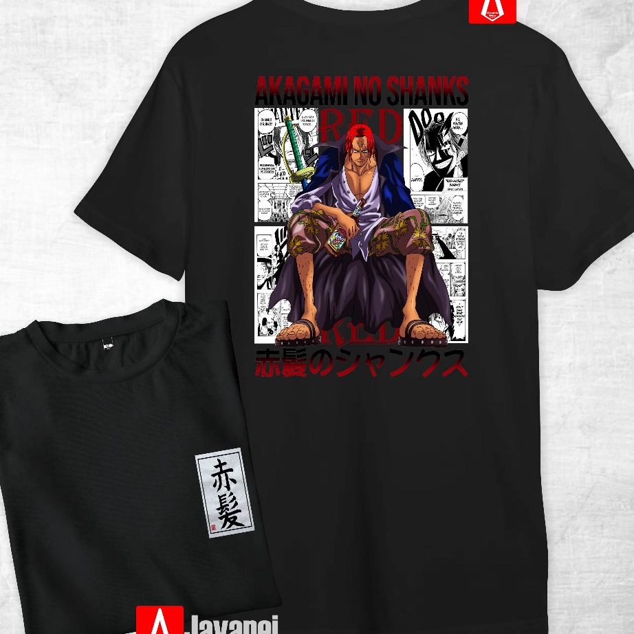 Kaos Anime Akagami no shank red one piece Cotton Combed 3s