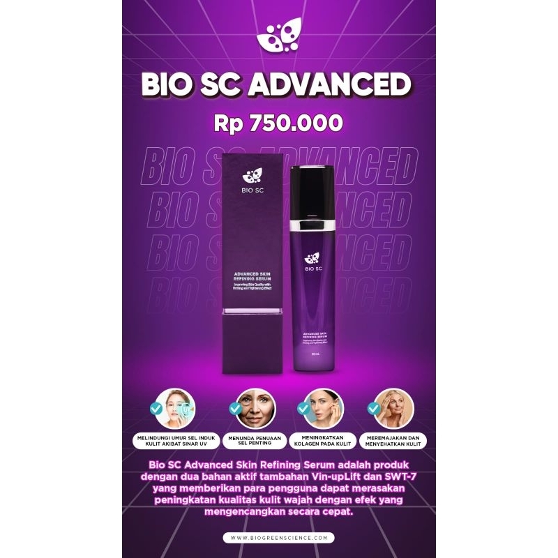 Bio SC Advanced Skin Refining Serum 30ml BiogreenScience Serum Barcode Segel