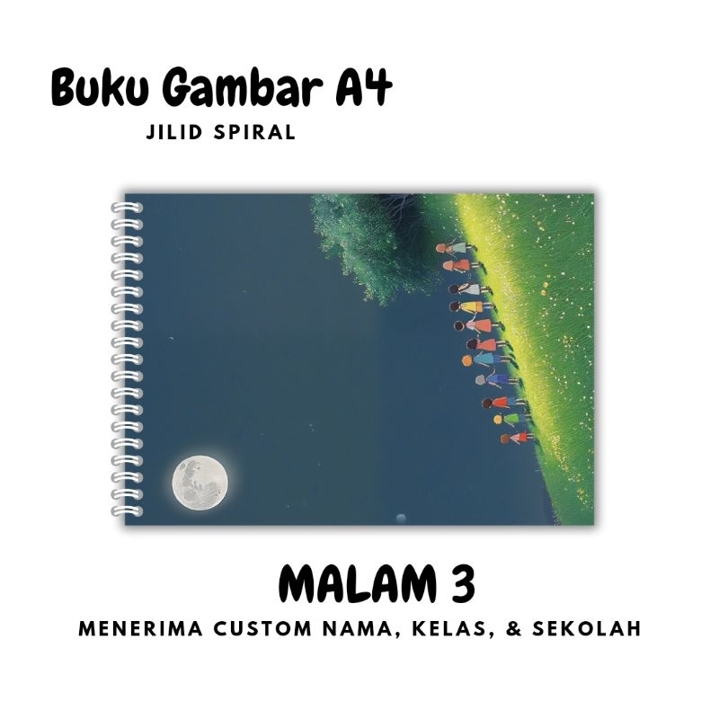 

MALAM 3 Drawing Book / Buku Gambar A4 Custom Nama