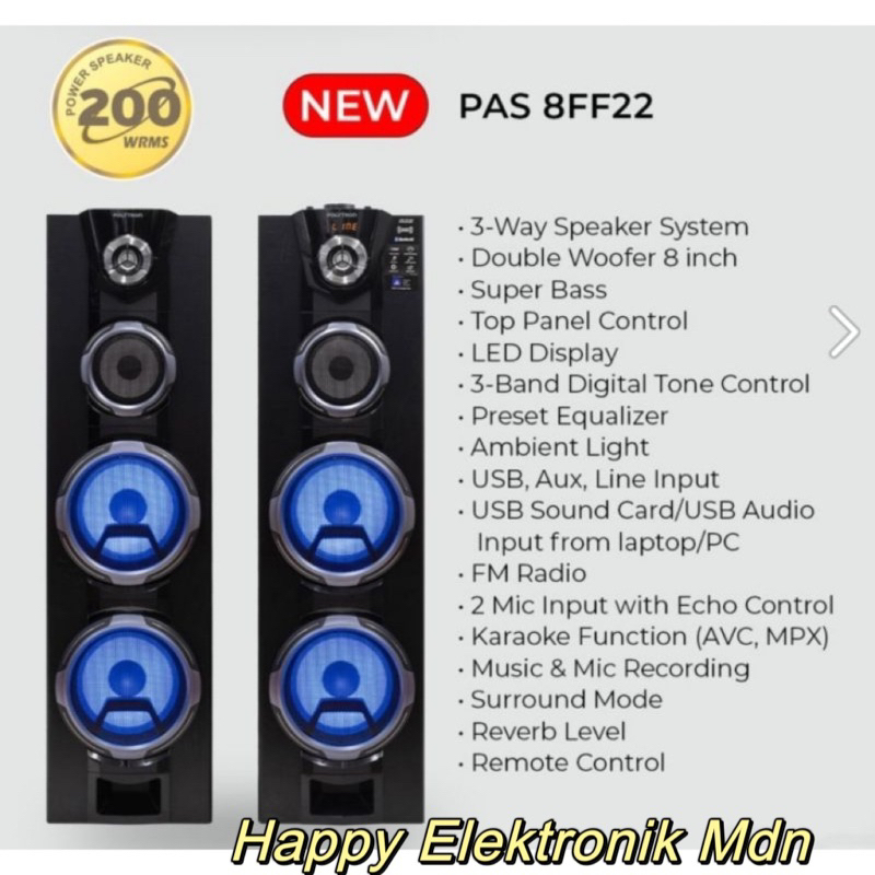 Polytron 8FF22 / PAS 8F22 Polytron Speaker Pas 8FF22 Speaker Aktif polytron speaker karaoke baru pol