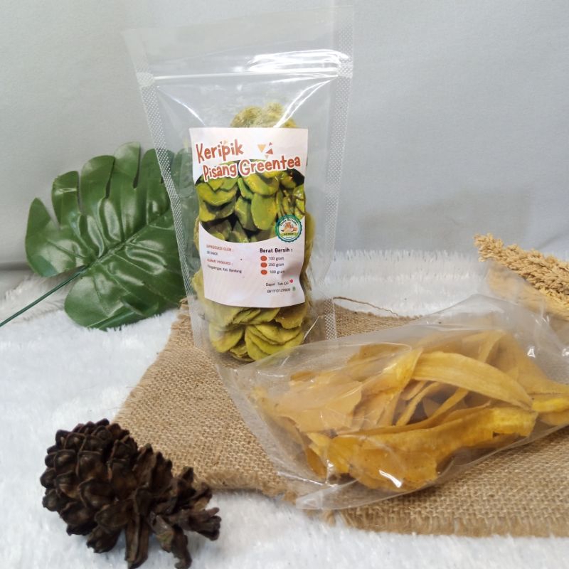 

keripik pisang lumer paket hemat 2 rasa greentea 100gram dan original 50gram