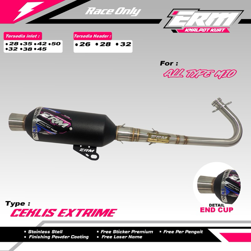 KNALPOT MIO CEKLIS TIPE : EXTRIME ORIGINAL ERM KNALPOT