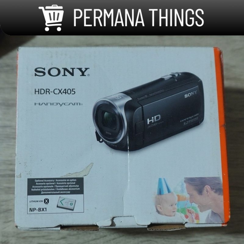 SONY HDR-CX405 FULL HD CAMCORDER HANDYCAM Bekas Secondhand Preloved Full equipment + 2 baterai + pow