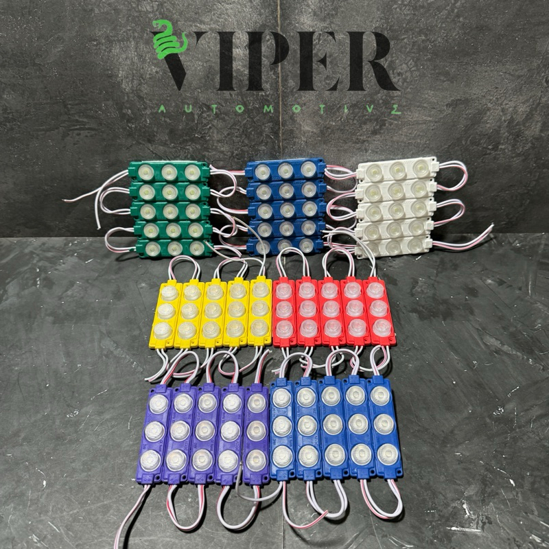 Lampu LED Modul 3 Mata Bulat Timbul 12 Volt dan 24 Volt Lampu Variasi Tempel WaterProof 3 Titik LED 