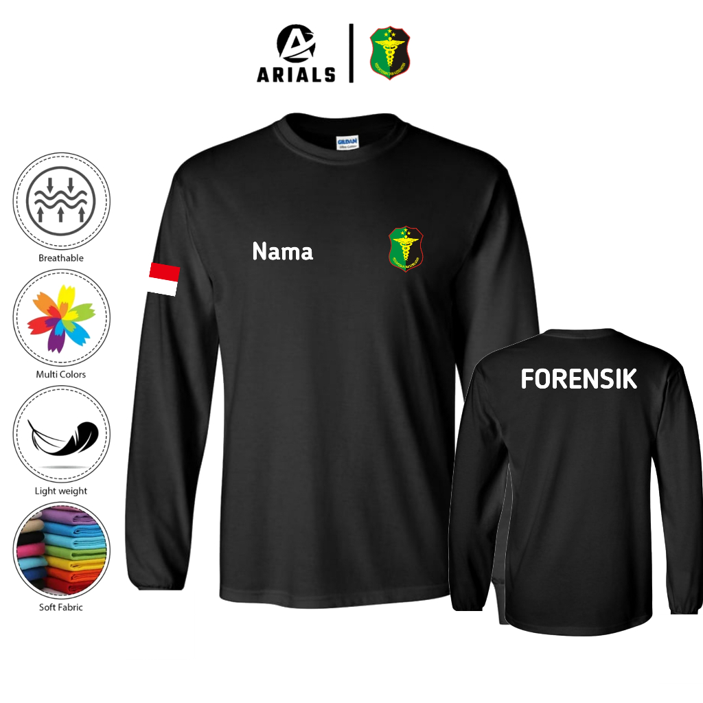 Arials Kaos Baju Lengan Panjang FORENSIK KEDOKTERAN DAN KESEHATAN