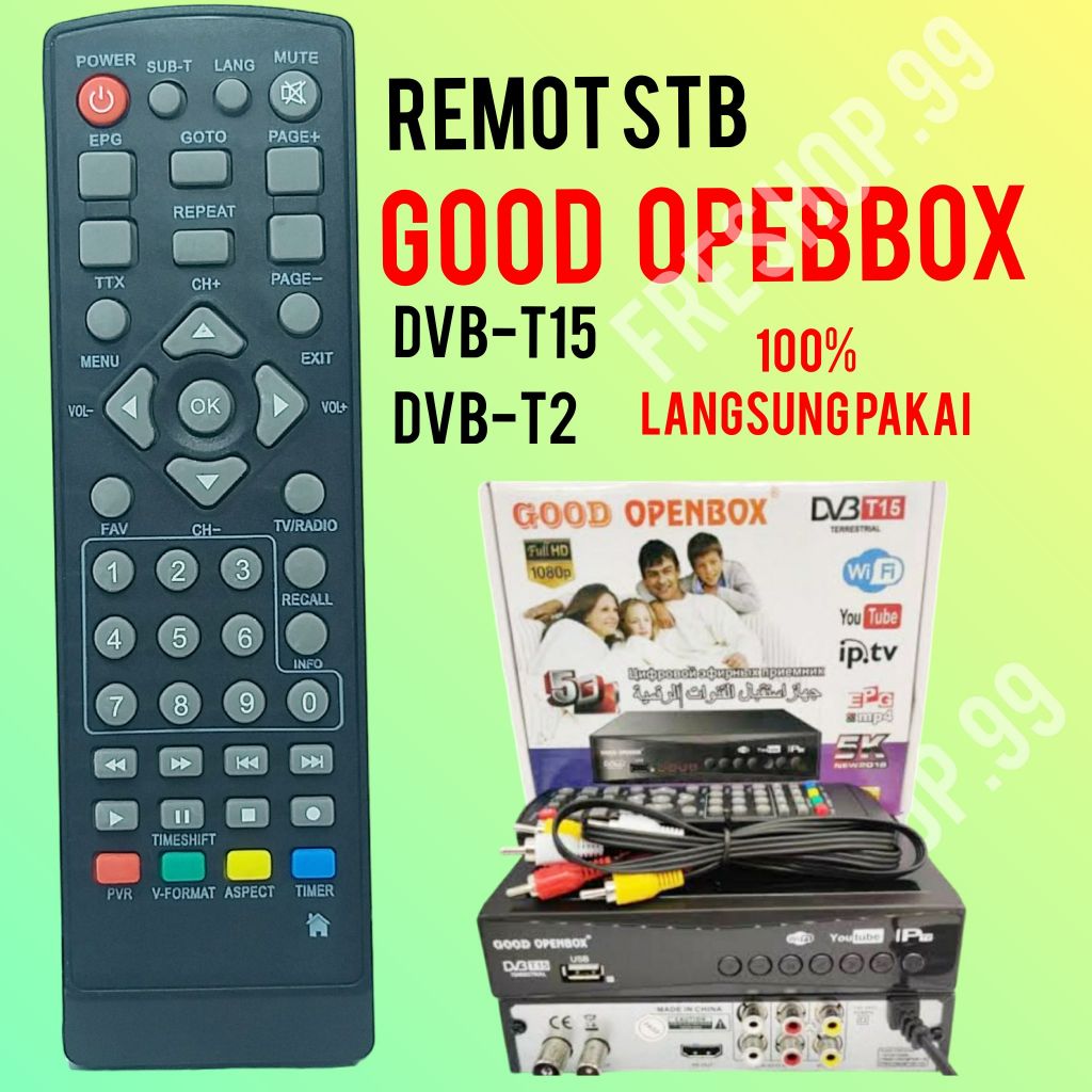 Remote stb good openbox dvb-t15/dvb-t2 set top box siaran tv digital remot