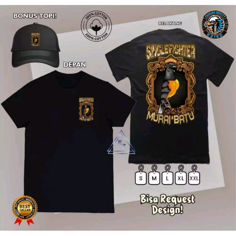 KAOS SINGLE FIGHTER MURAI BATU NEW BONUS TOPI