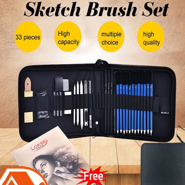 

Model Cantik 33PCSSet Sketch Pensil Pisau Penghapus dan Pensil Gambar untuk Keperluan Sekolah Pencil Drawing Set