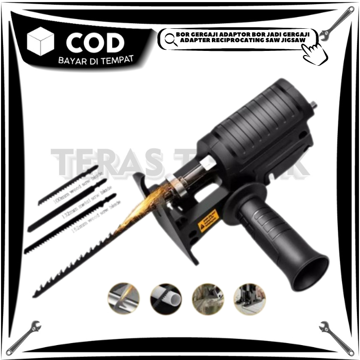 adaptor bor ke gergaji komplit Adapter Konverter Bor Jadi Gergaji Adapter reciprocating Jigsaw