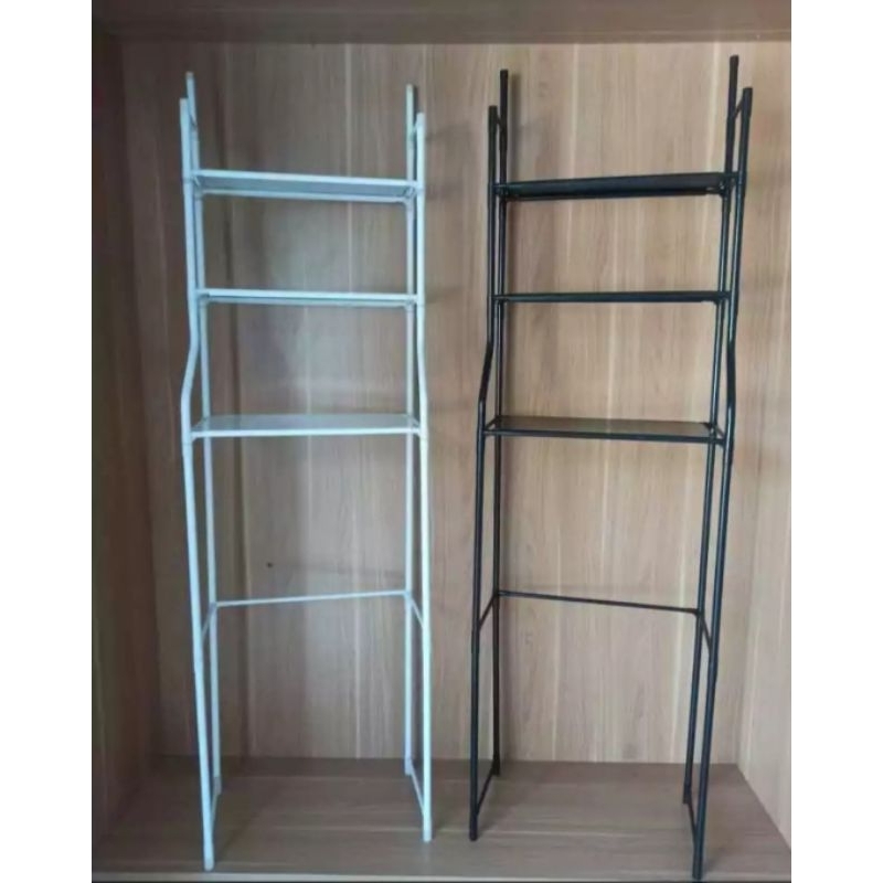 RAK TOILET / RAK WC BESI  PUTIH HITAM / RAK KAMAR MANDI BESI / PERLENGKAPAN KAMAR MANDI