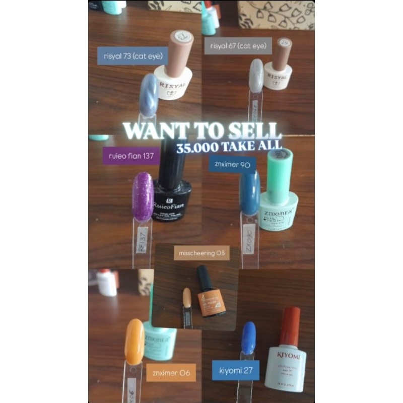Kutek Gel | Nail UV Gel | UV Nail gel (Kiyomi, Misscheering, Znximer, Risyal, Ruieo Fian) Used