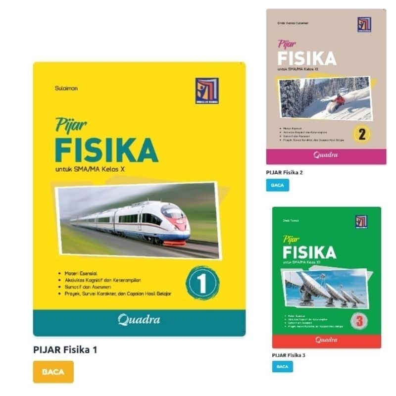 Buku Pijar Fisika Quadra SMA Kelas 10-12 Kurikulum Merdeka