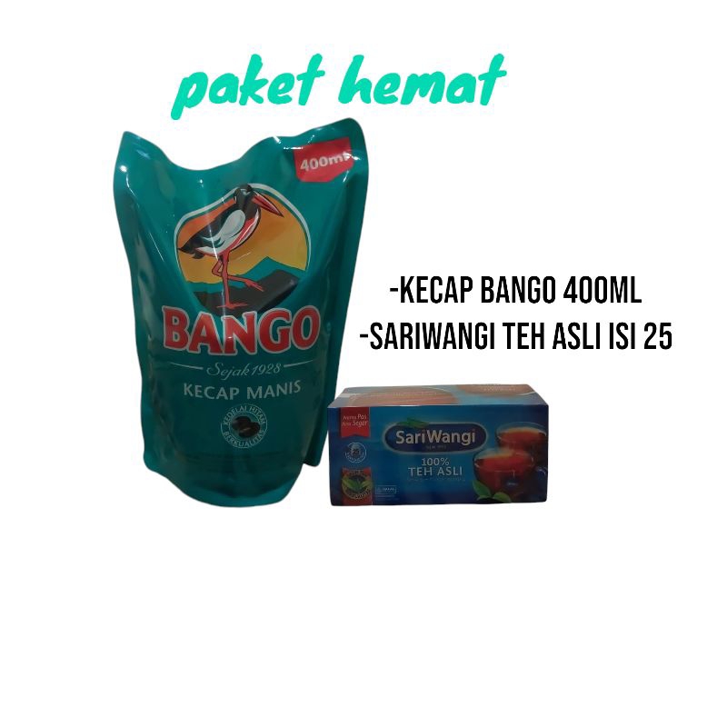 

PAKET HEMAT !! kecap bango 400ml & sariwangi teh asli isi 25