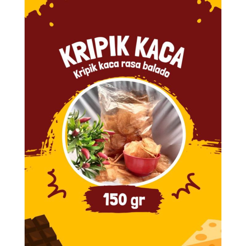 

kripik kaca balado 100gr dengan ukuran yang berbeda | renyah mantap