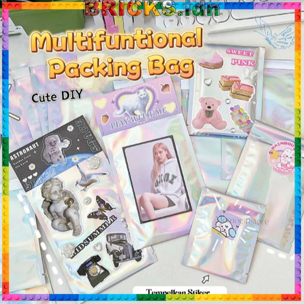 Inner Sleeve Photocard Zipper Bag Plastik Hologram Laser self-adhesive bag ST19