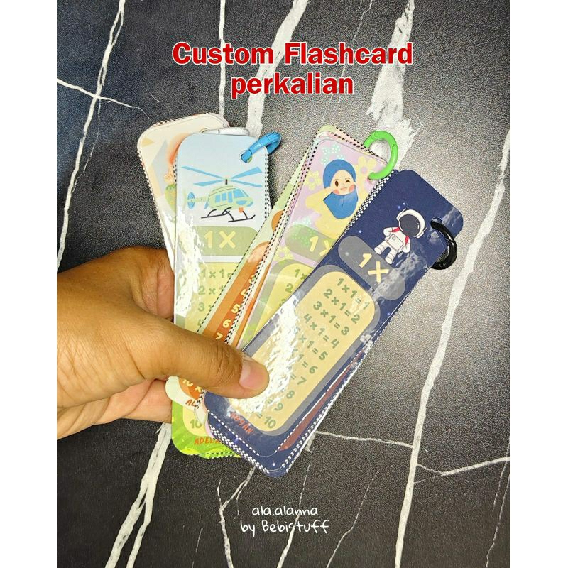 

Flashcard kartu table perkalian / pertambahan matematika anak | 1-10 | Custom Nama