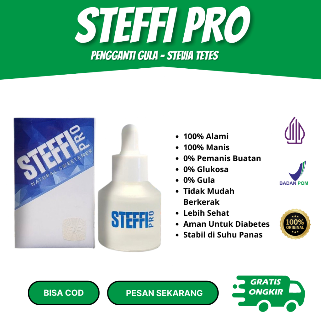 

Steffi 30ml Natural Sweeteners - Pemanis Alami Pengganti Gula - Stevia tetes Dari Daun Stevia