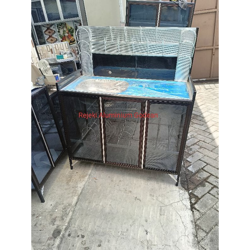 Wastafel cuci piring dinding keramik 1 meter bak full