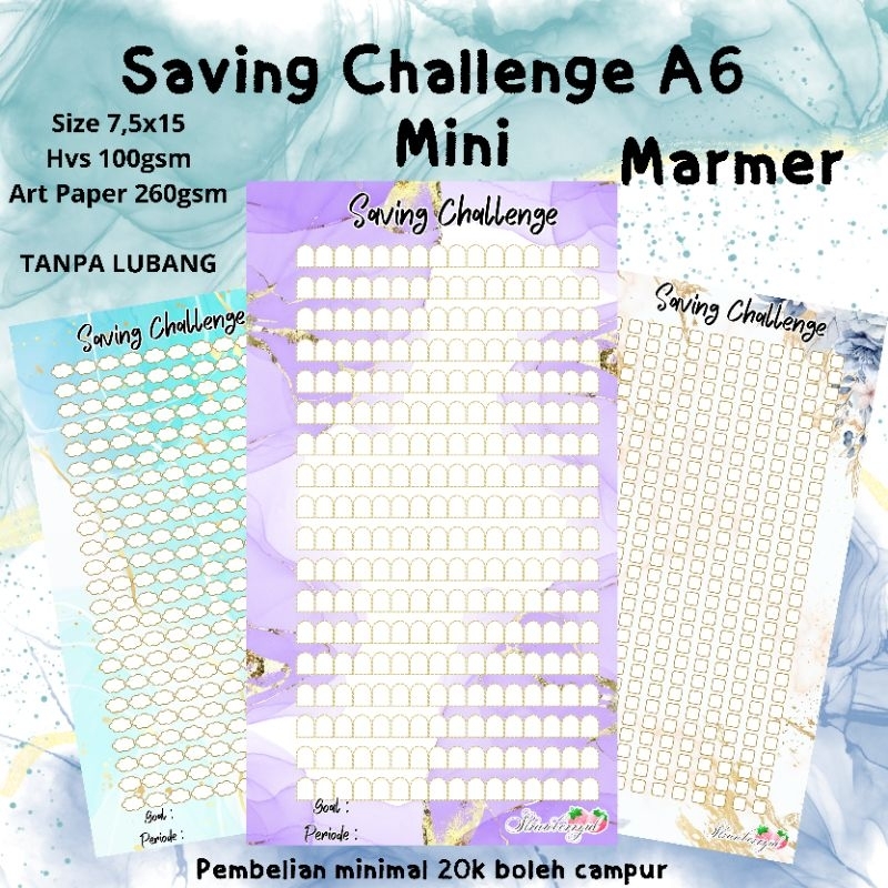 

♡•♡ strawberryid MARMER ♡•♡ 1LEMBAR KERFAS SAVING CHALLENGE MINI UNTUK DIMASUKKAN KE POUCH