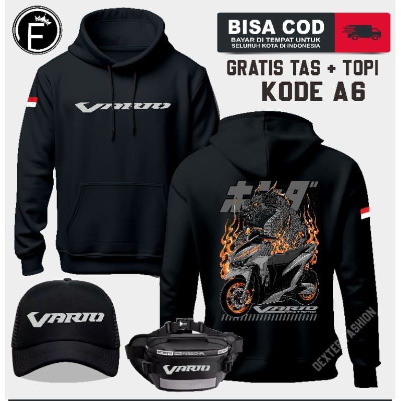 HOODIE HONDA VARIO 125CC/150CC SWEATER VARIO ORIGINAL BERKUALITAS