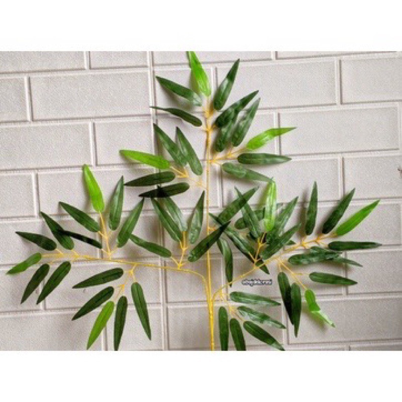 daun bambu per pcs artificial Tanaman Daun Bambu hiasan plastik dekorasi