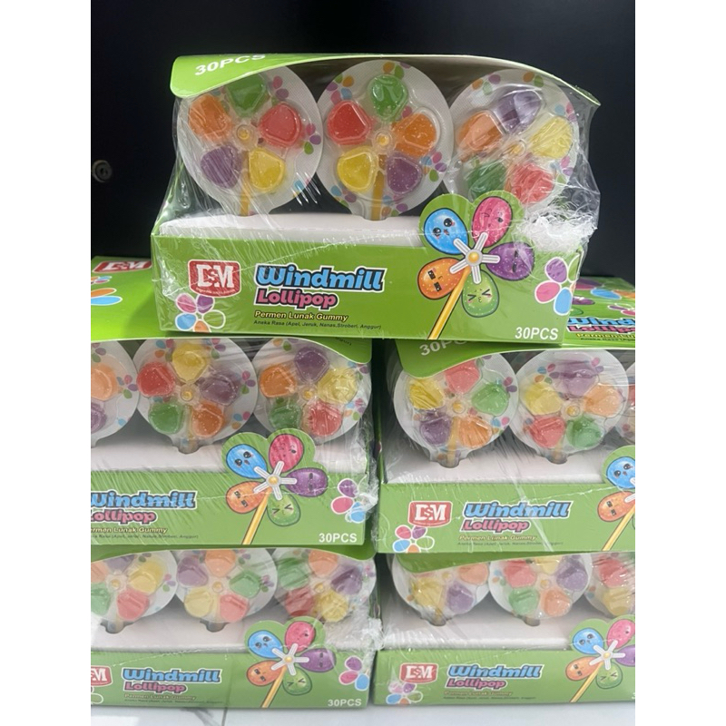 

WINDMILL LOLLIPOP PERMEN LUNAK GUMMY 1 BOX ISI 30 PCS