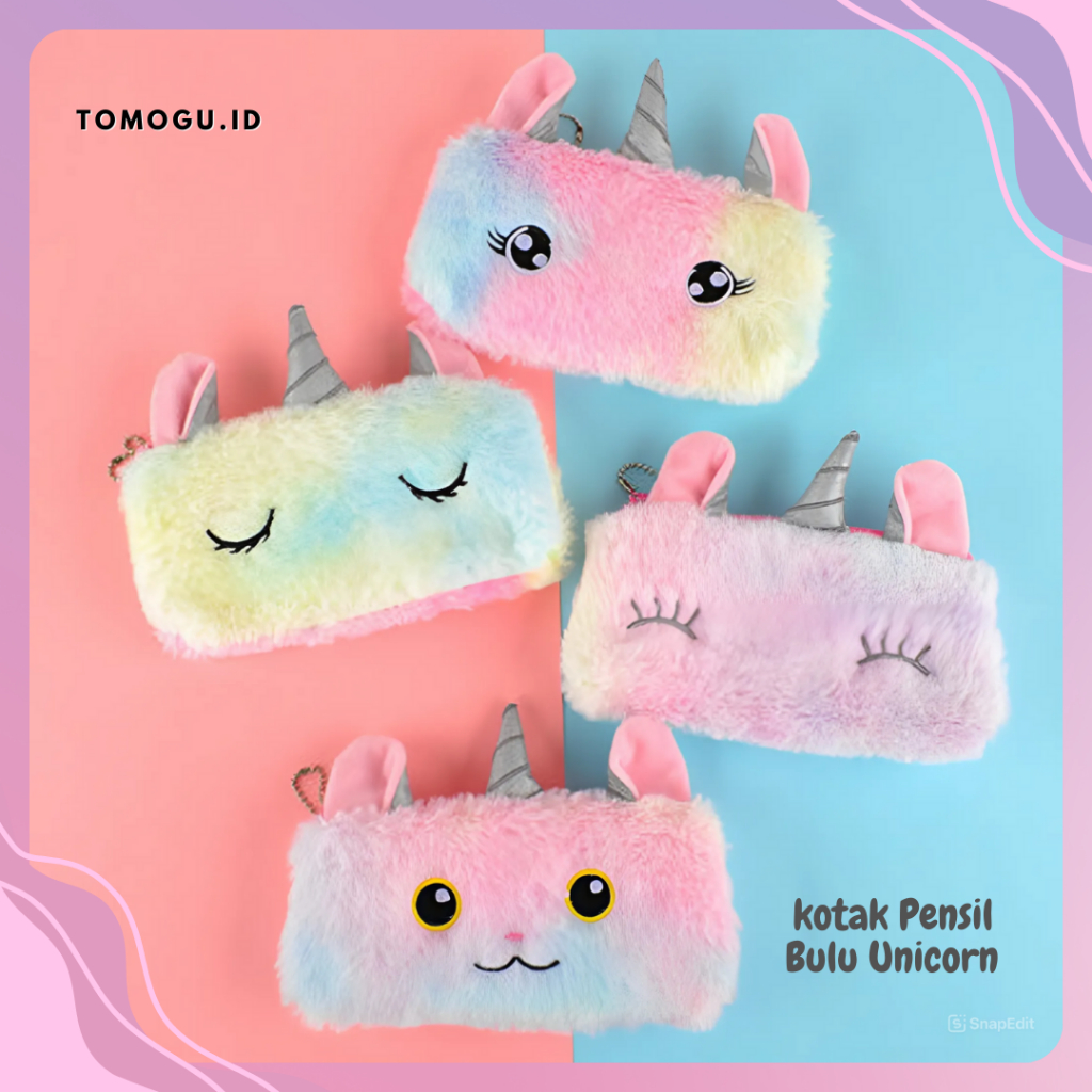 

Kotak Pensil Bulu Unicorn Muka Mata Wajah Kuda Poni Tempat Wadah Kostak Pouch Pencil Case Litle Pony