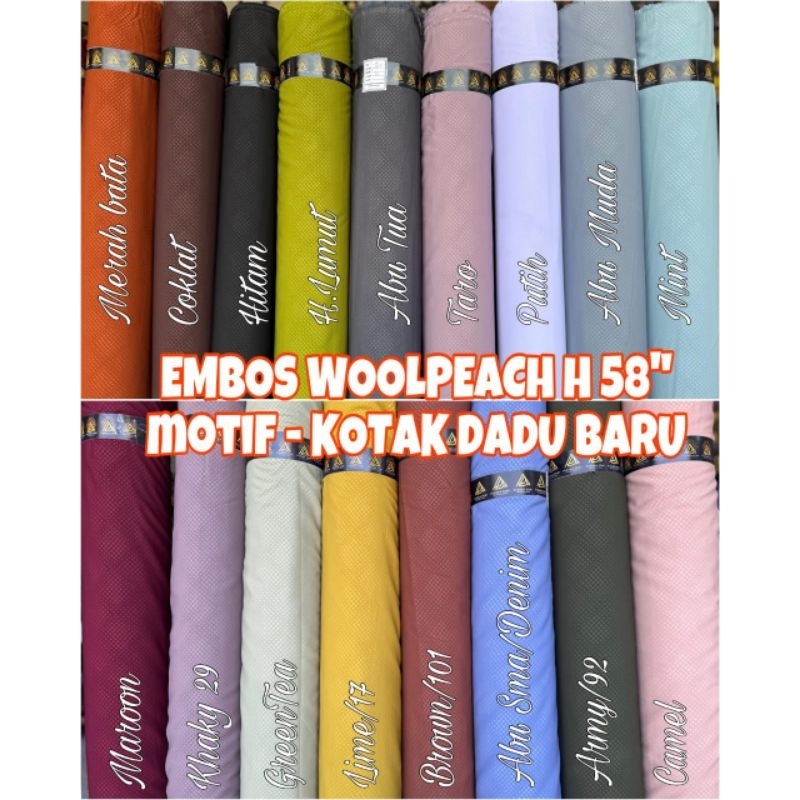 Kain Wolfis Embos grade A premium MOTIF KOTAK DADU KECIL meteran