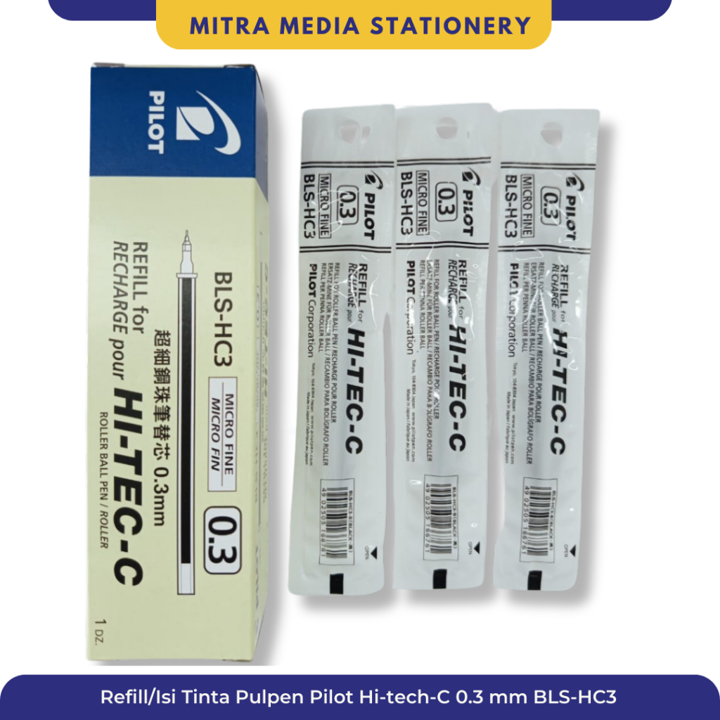 

Refill/Isi Tinta Harga Satuan Pulpen Pilot Hi-tech-C 0.3 mm BLS-HC3 Per Pcs