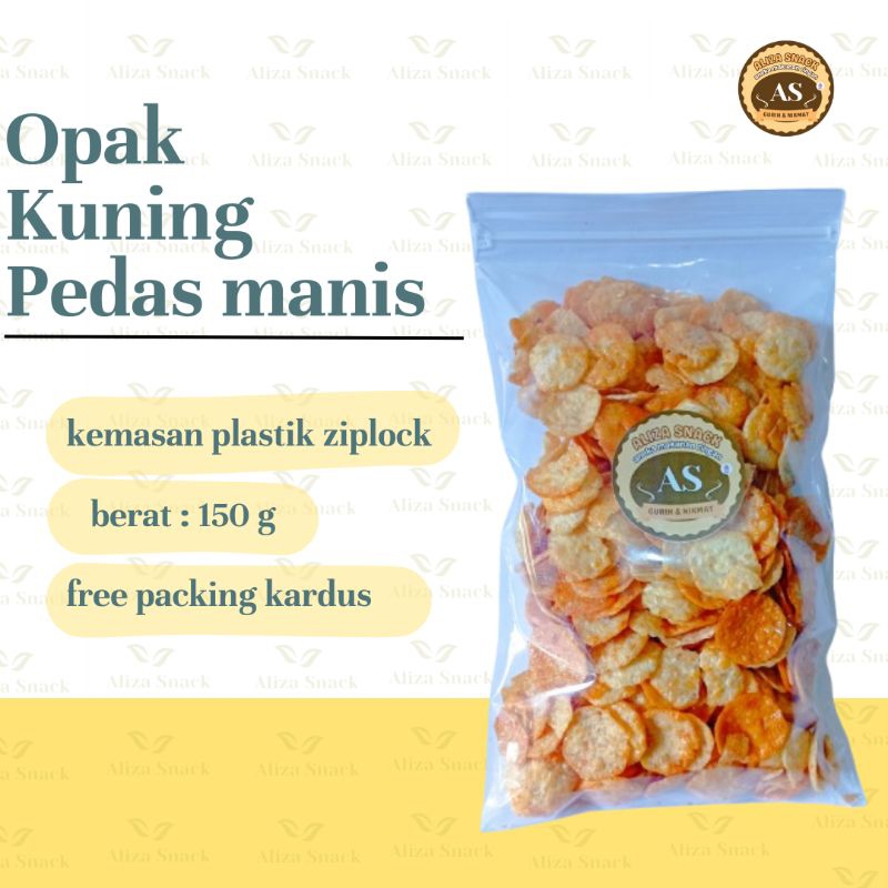 

AlizaSnack Opak Kuning Pedas Manis,