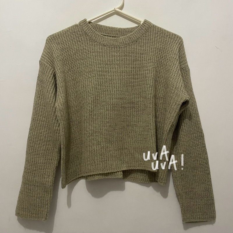 preloved crop sweater rajut