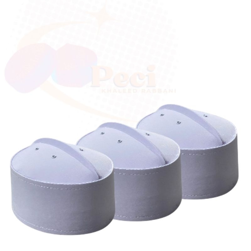 Peci Kopiah Putih Asagofah Polos / Peci Kopiah Haji Asagofah Kaku / Peci Kopiah Anak Dewasa