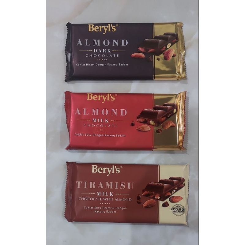 

Beryls tiramisu milk chocolate with almond 160 gram READY STOCK