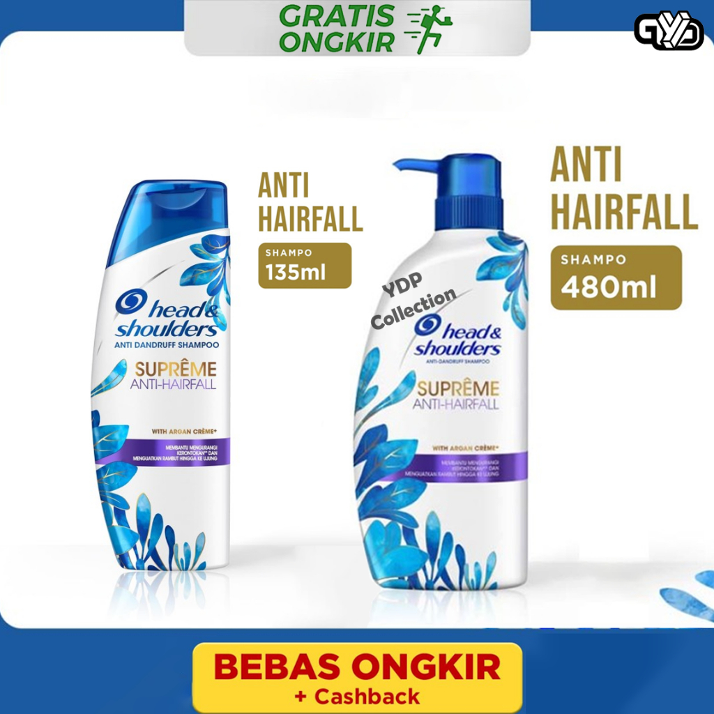 Sampo Head and Shoulder Supreme Perawatan Rambut Anti Hairfall 480ml dan 135 ML
