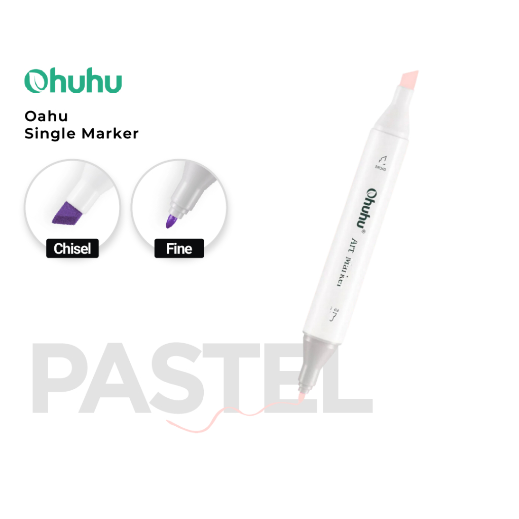 

OHUHU SINGLE Oahu (Fine & Chisel) - PASTEL FLUORESCENT SERIES | 322 Colors Refill Marker Satuan