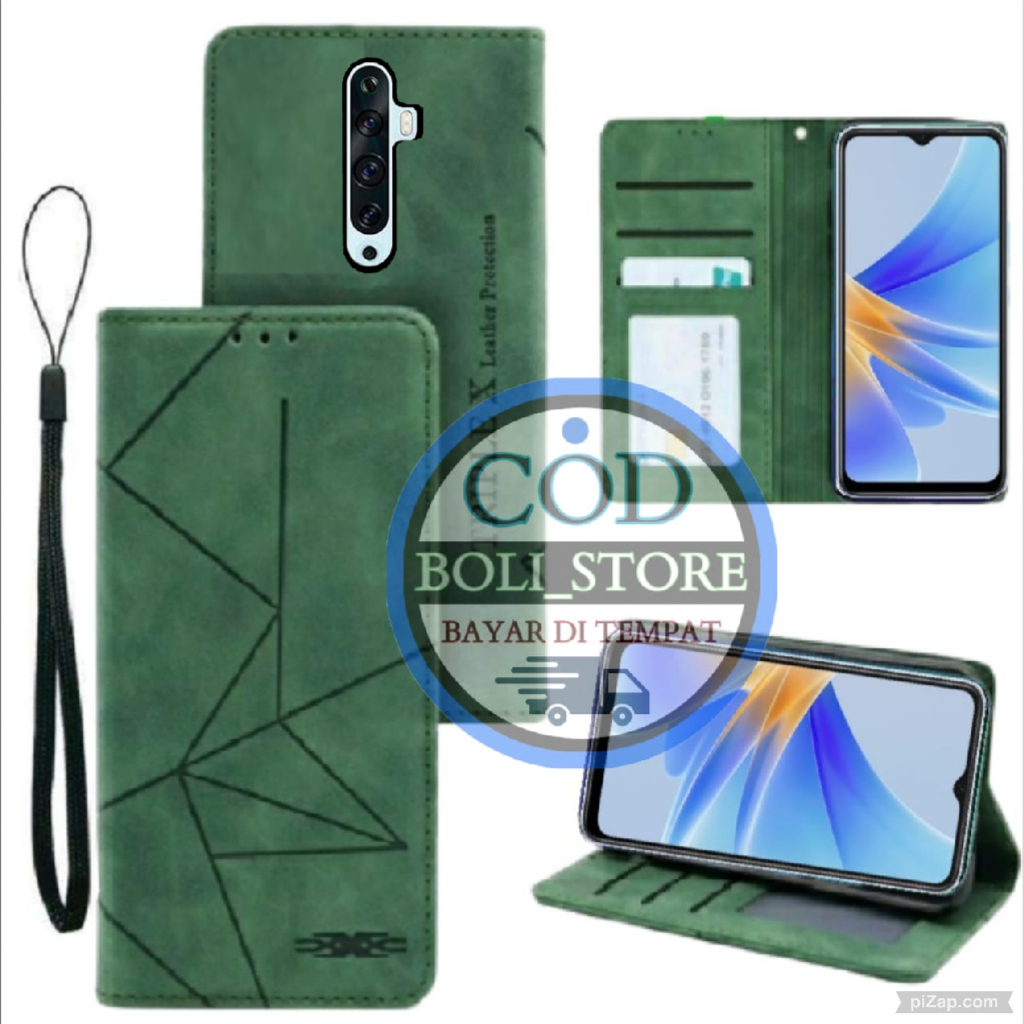 CASE HP OPPO RENO 2F Case Flip Motif Dompet Casing HP Flip Motif Wallet Leather untuk OPPO RENO 2F