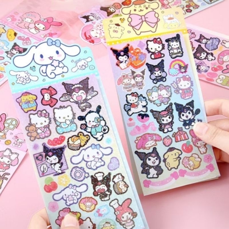 

Sticker Glitter Hologram Karakter Sanrio Kuromi Melody Pompurin Cinnamorol Lucu Murah Meriah Mainan Anak Hobi Koleksi Stiker Tempel Terlaris