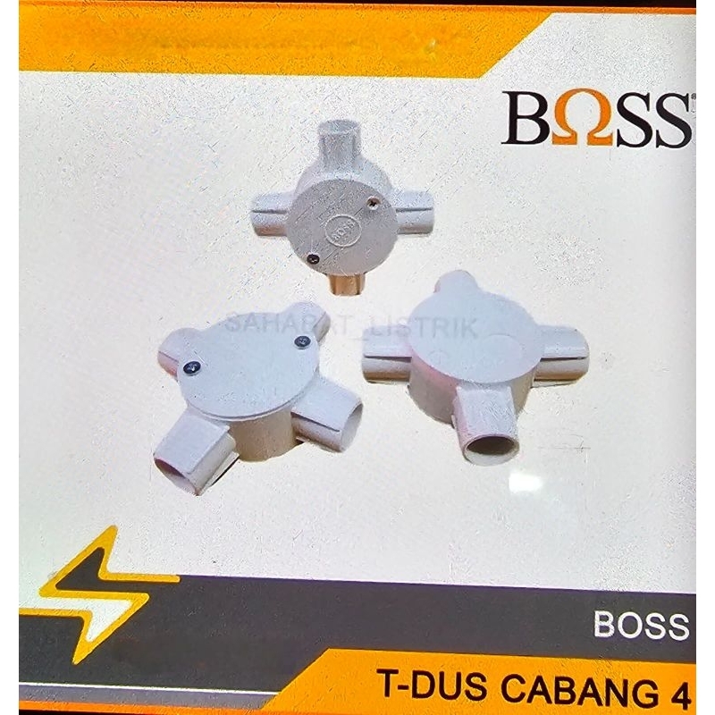 T-DUS LISTRIK BOSS CABANG 3 PUTIH/HITAM