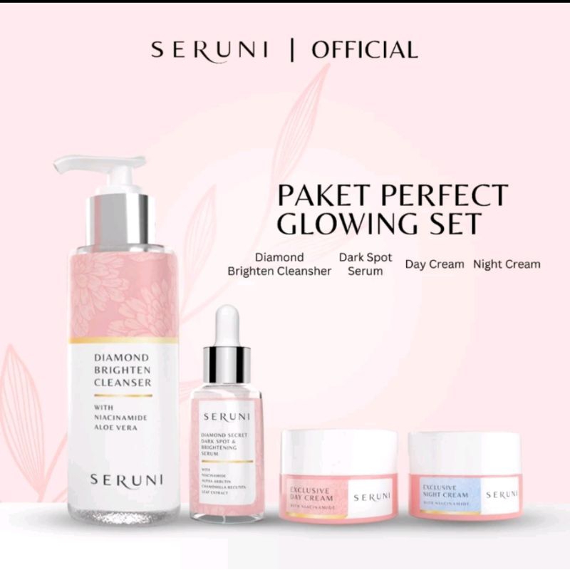 SERUNI SKINCARE Official Store PAKET PERFECT GLOWING SERIES. membantu mencerahkan wajah & flek memba