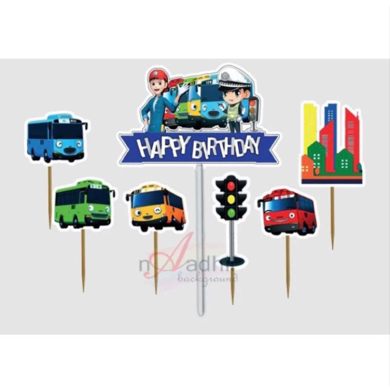 TOPER CAKE KARAKTER TAYO  HIASAN KUE ULANG TAHUN
