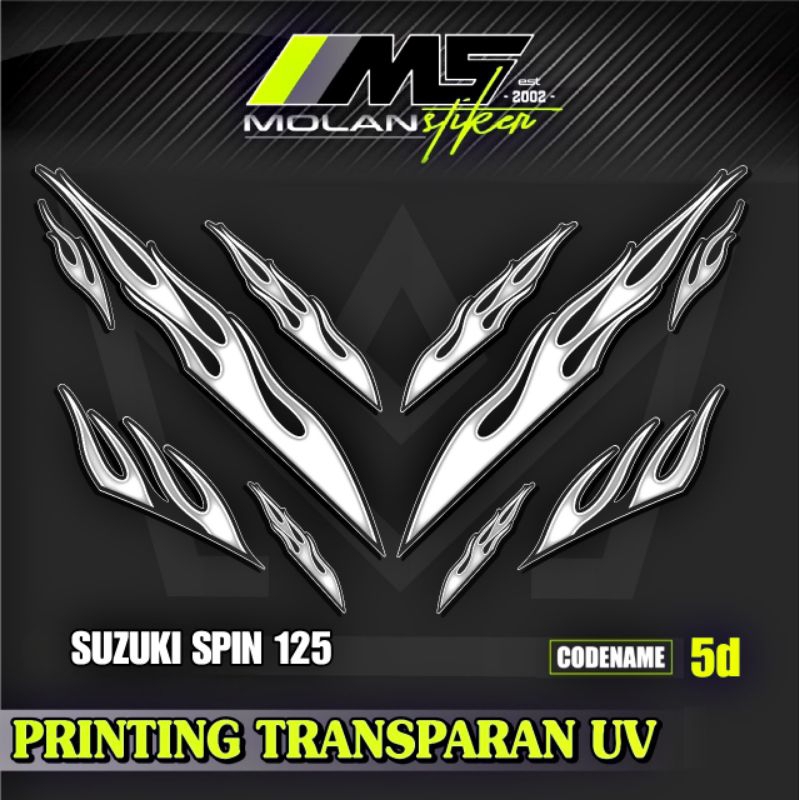 Decal Sticker Striping Variasi Transparan Uv Suzuki SPIN Api SPIN 125 R SPIN 125 NR Suzuki Step 125 