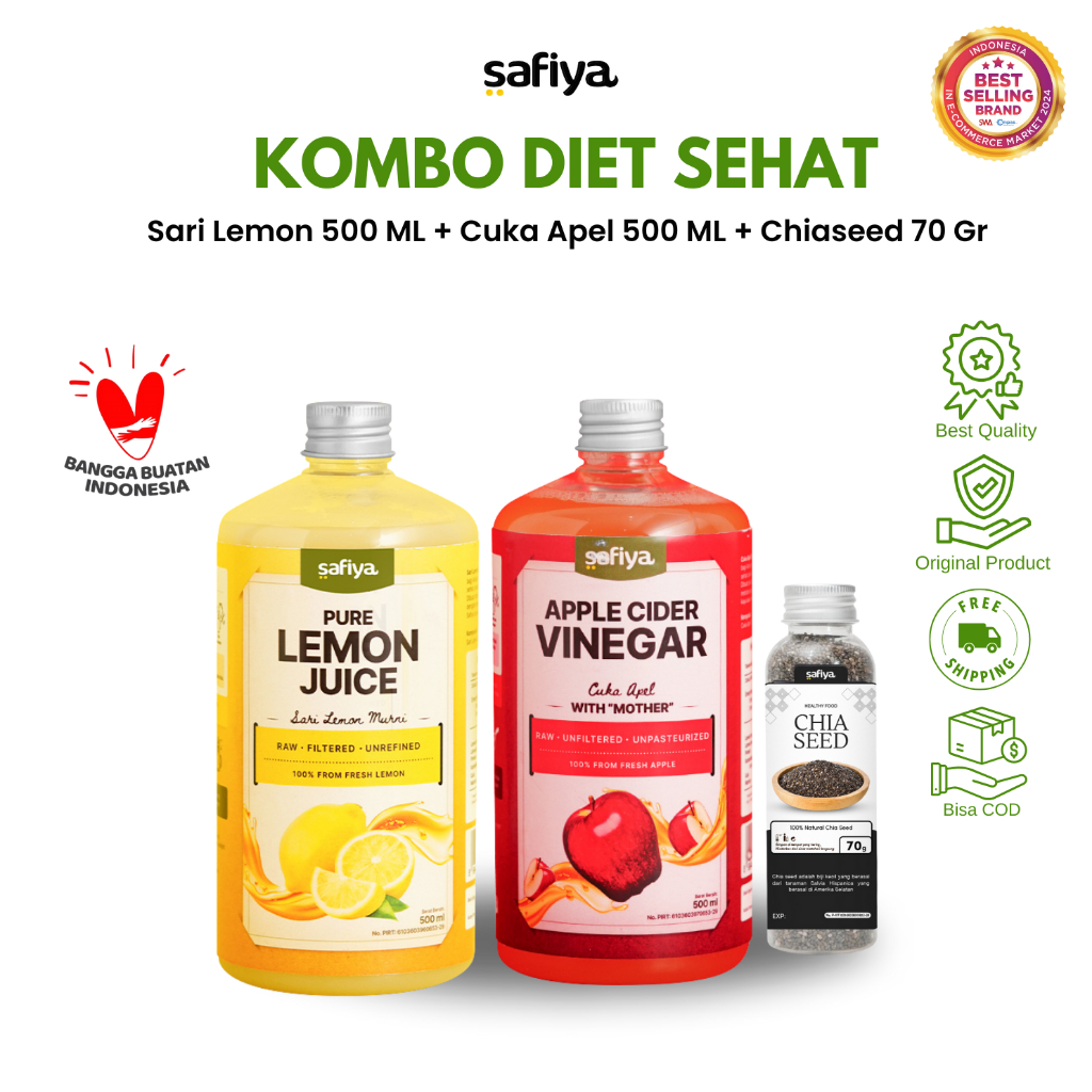 

Safiya 3in1 Cuka Apel + Sari Lemon + Chiaseed 70 Gr Kombo Diet